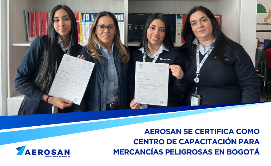 Aerosan se certifica como centro de capacitación para mercancías peligrosas en Bogotá